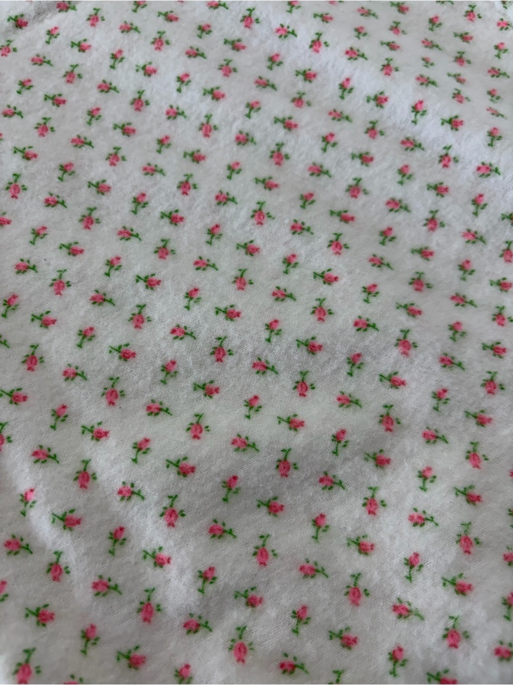 Handmade Pink Rose Floral Baby Blanket 42x44 Cottagecore